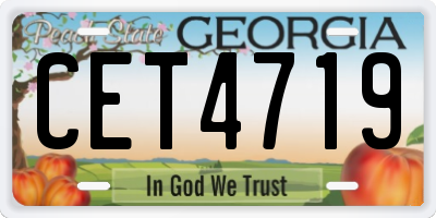 GA license plate CET4719