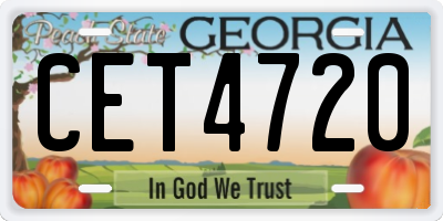 GA license plate CET4720