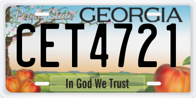 GA license plate CET4721