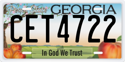 GA license plate CET4722