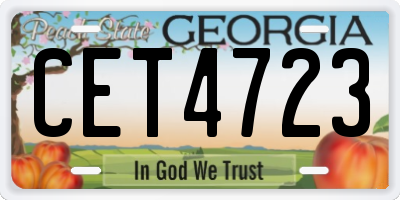 GA license plate CET4723