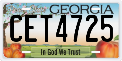 GA license plate CET4725