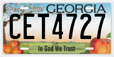 GA license plate CET4727