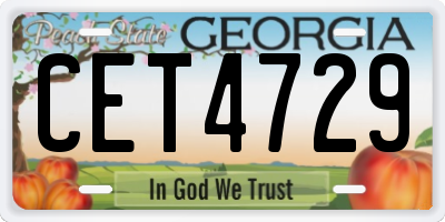 GA license plate CET4729