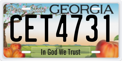 GA license plate CET4731