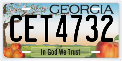 GA license plate CET4732