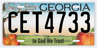 GA license plate CET4733