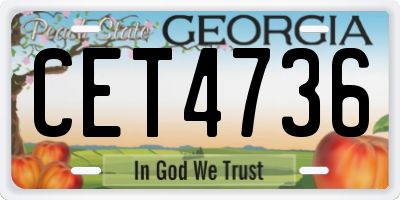 GA license plate CET4736