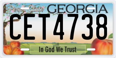 GA license plate CET4738