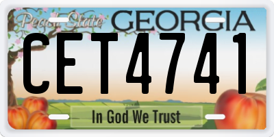 GA license plate CET4741