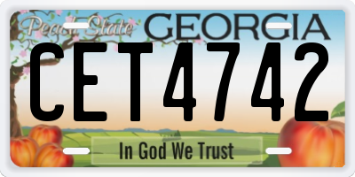 GA license plate CET4742
