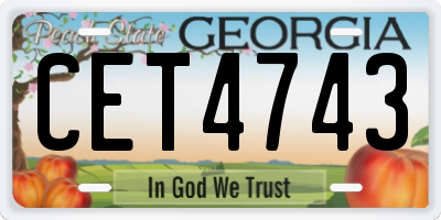 GA license plate CET4743