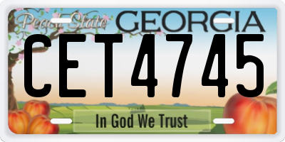 GA license plate CET4745