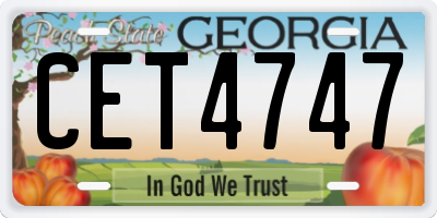 GA license plate CET4747