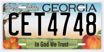 GA license plate CET4748