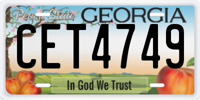 GA license plate CET4749