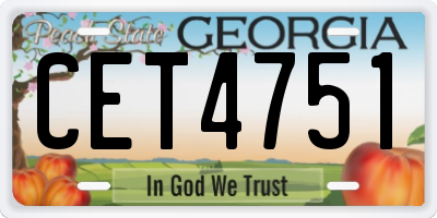 GA license plate CET4751
