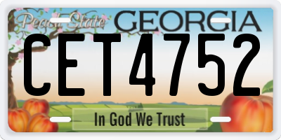 GA license plate CET4752