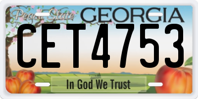 GA license plate CET4753