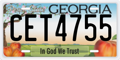 GA license plate CET4755