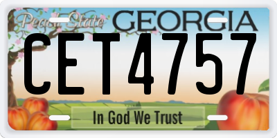 GA license plate CET4757