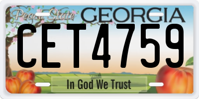 GA license plate CET4759