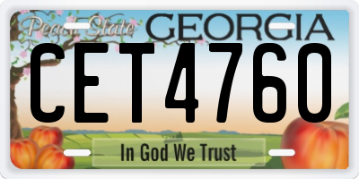 GA license plate CET4760