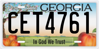 GA license plate CET4761