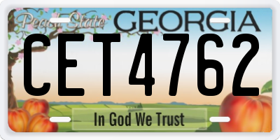 GA license plate CET4762