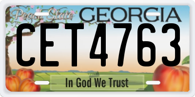 GA license plate CET4763
