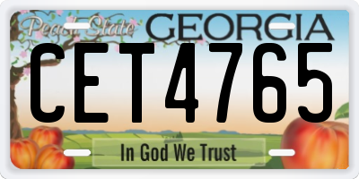 GA license plate CET4765