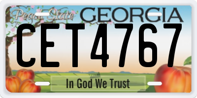 GA license plate CET4767