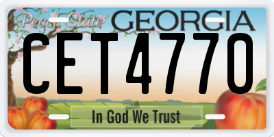 GA license plate CET4770