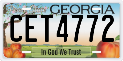 GA license plate CET4772