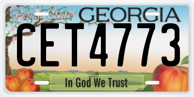 GA license plate CET4773