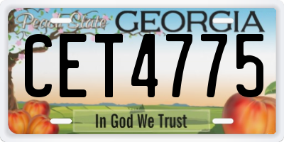 GA license plate CET4775