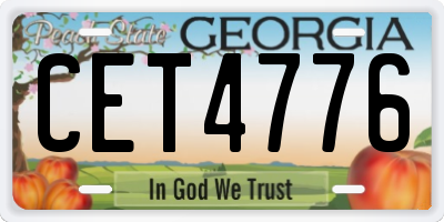 GA license plate CET4776