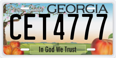GA license plate CET4777