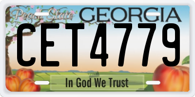 GA license plate CET4779