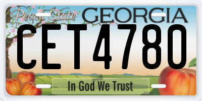 GA license plate CET4780