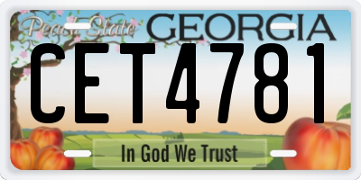 GA license plate CET4781