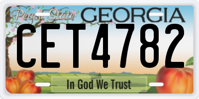 GA license plate CET4782