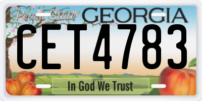 GA license plate CET4783
