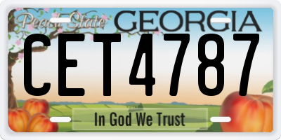 GA license plate CET4787