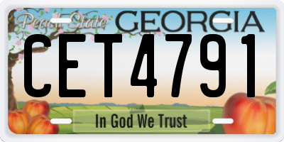 GA license plate CET4791