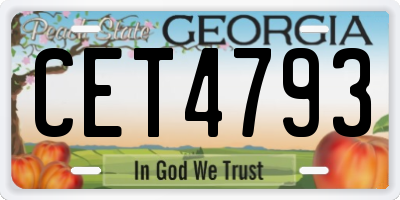 GA license plate CET4793