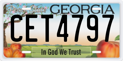 GA license plate CET4797