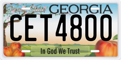 GA license plate CET4800
