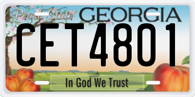 GA license plate CET4801