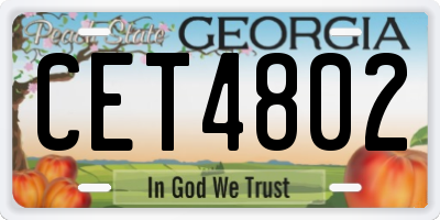 GA license plate CET4802